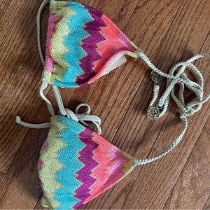 Luli Fama Multicolor Zigzag Bikini Top